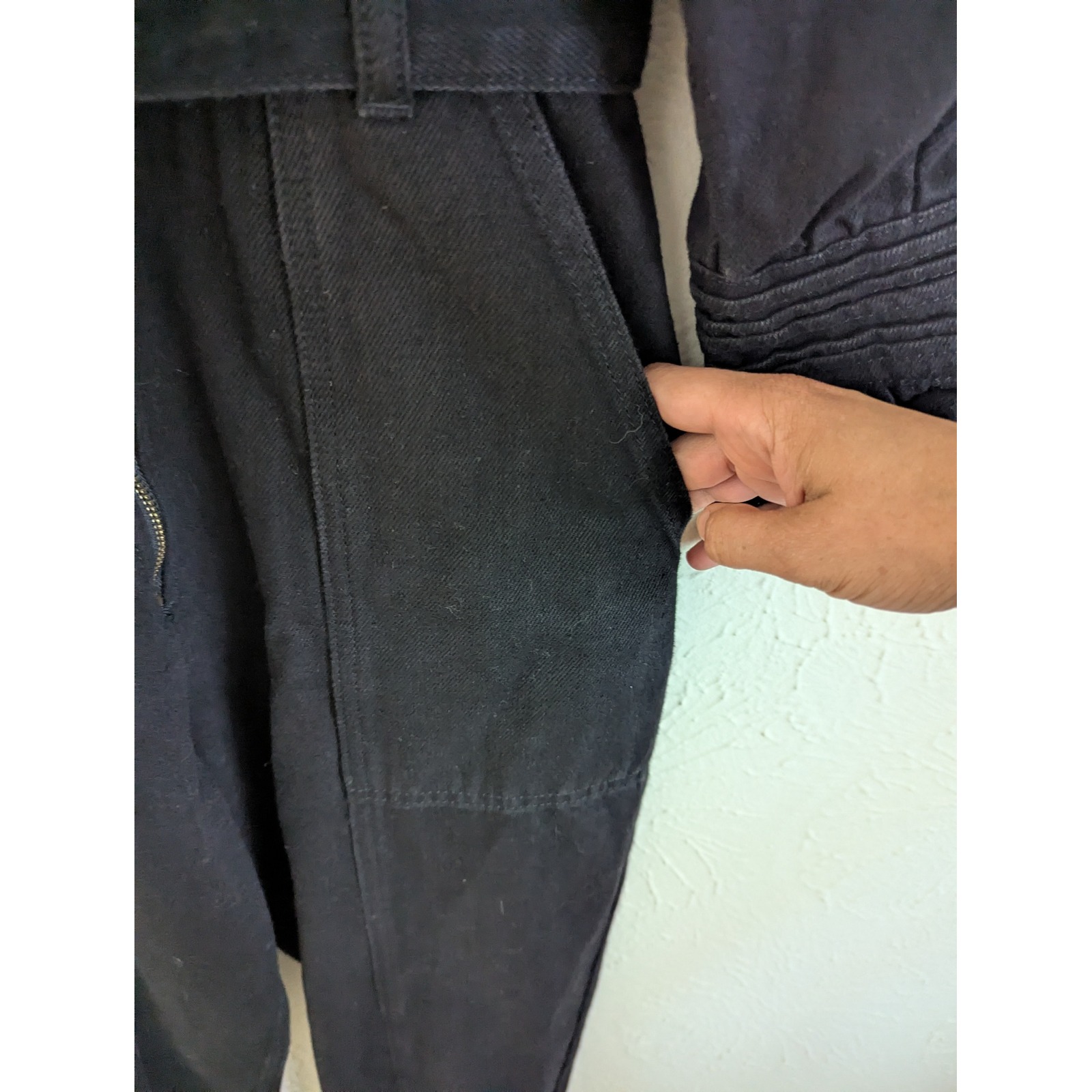 Donna Ida Edna Ruffled Edge Jumpsuit Blackest Size Xs Belted Utility — image 7 of 8